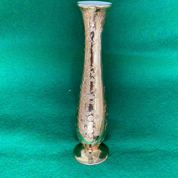 Holley Ross Weeping Gold Splatter Bud Vase Vintage - Picture 5 of 10